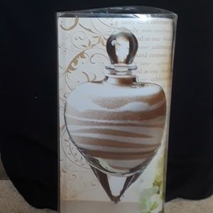 Unity sand ceremony glass heart.